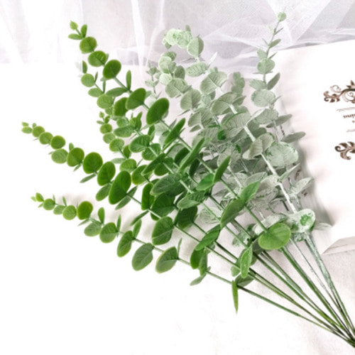 제이킨 스노우 싱글 유칼립투스 조화 꽃 부쉬 부케 꽃다발 인테리어 나뭇잎