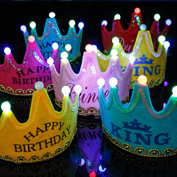 제이킨 생일파티 LED 왕관 머리띠